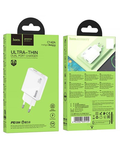 Купити МЗП Hoco C142A Direct PD20W+QC3.0 (1USB-A/1C)