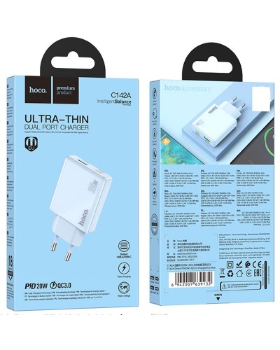 Купити МЗП Hoco C142A Direct PD20W+QC3.0 (1USB-A/1C)