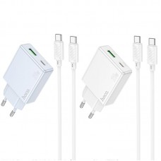 МЗП Hoco C142A Direct PD20W+QC3.0 (1USB-A/1C) + кабель Type-C to Type-C