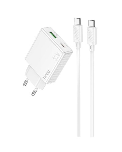 Купити МЗП Hoco C142A Direct PD20W+QC3.0 (1USB-A/1C) + кабель Type-C to Type-C