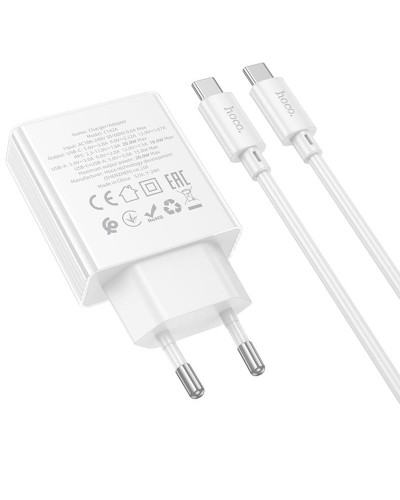 Купити МЗП Hoco C142A Direct PD20W+QC3.0 (1USB-A/1C) + кабель Type-C to Type-C