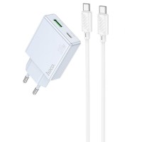 МЗП Hoco C142A Direct PD20W+QC3.0 (1USB-A/1C) + кабель Type-C to Type-C