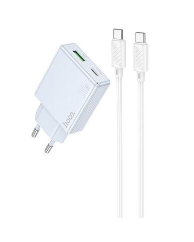 Купити МЗП Hoco C142A Direct PD20W+QC3.0 (1USB-A/1C) + кабель Type-C to Type-C