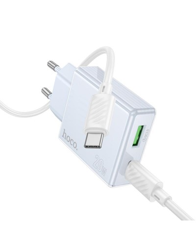 Купити МЗП Hoco C142A Direct PD20W+QC3.0 (1USB-A/1C) + кабель Type-C to Type-C