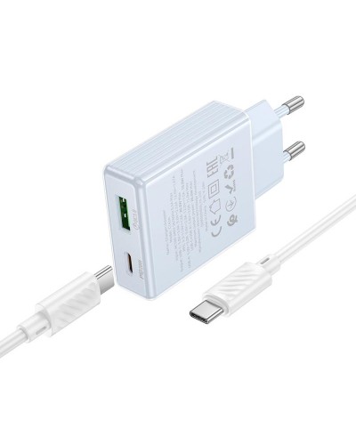 Купити МЗП Hoco C142A Direct PD20W+QC3.0 (1USB-A/1C) + кабель Type-C to Type-C