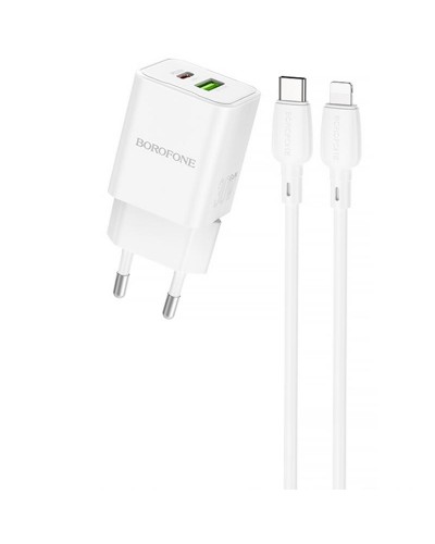 Купити МЗП Borofone BN14 Royal PD30W+QC3.0 (1USB-A/1C) + кабель Type-C to Lightning