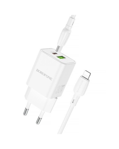 Купити МЗП Borofone BN14 Royal PD30W+QC3.0 (1USB-A/1C) + кабель Type-C to Lightning