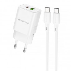 МЗП Borofone BN14 Royal PD30W+QC3.0 (1USB-A/1C) + кабель Type-C to Type-C
