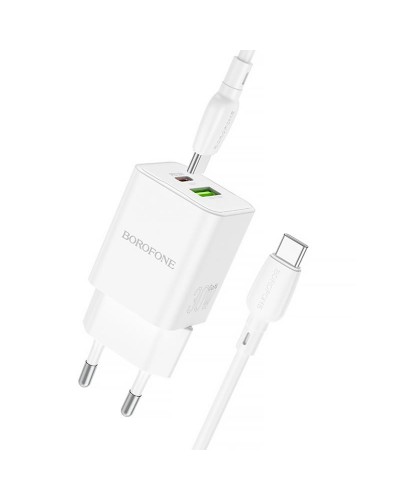 Купити МЗП Borofone BN14 Royal PD30W+QC3.0 (1USB-A/1C) + кабель Type-C to Type-C