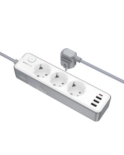 Купити Подовжувач Borofone BAC9 Power PD20W (3USB-A/1C/3xSocket) (2m)