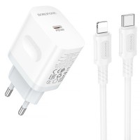 МЗП Borofone BA99A Breeze PD20W (1USB-C) + кабель Type-C to Lightning