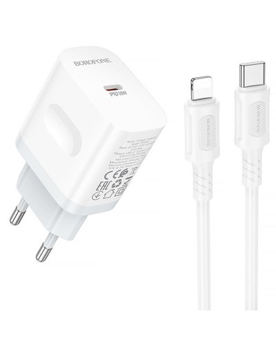 Купити МЗП Borofone BA99A Breeze PD20W (1USB-C) + кабель Type-C to Lightning