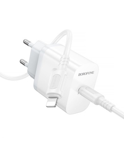 Купити МЗП Borofone BA99A Breeze PD20W (1USB-C) + кабель Type-C to Lightning