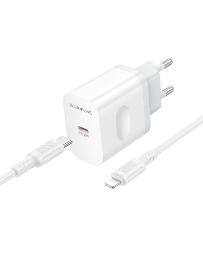 Купити МЗП Borofone BA99A Breeze PD20W (1USB-C) + кабель Type-C to Lightning