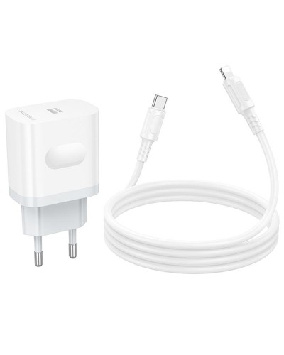 Купити МЗП Borofone BA99A Breeze PD20W (1USB-C) + кабель Type-C to Lightning