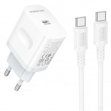 МЗП Borofone BA99A Breeze PD20W (1USB-C) + кабель Type-C to Type-C