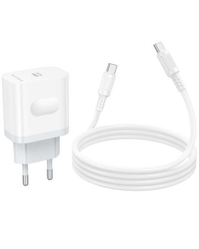 Купити МЗП Borofone BA99A Breeze PD20W (1USB-C) + кабель Type-C to Type-C