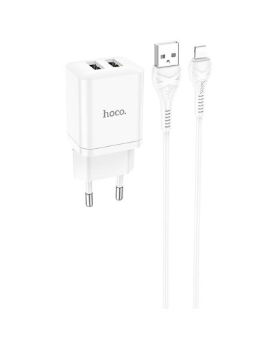 Купити МЗП Hoco N25 Maker (2USB-A) + USB to Lightning