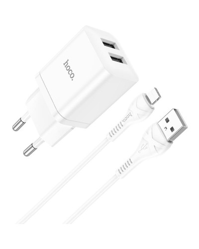 Купити МЗП Hoco N25 Maker (2USB-A) + USB to Lightning