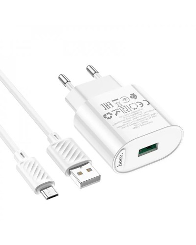 Купити МЗП Hoco C109A Fighter QC3.0 18W (1USB-A) + кабель USB to MicroUSB