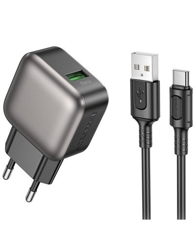 Купити МЗП Borofone BAS52A Absolute QC3.0 18W (1USB-A) + кабель USB to Type-C