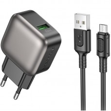 МЗП Borofone BAS52A Absolute QC3.0 18W (1USB-A) + кабель USB to MicroUSB