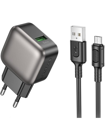 Купити МЗП Borofone BAS52A Absolute QC3.0 18W (1USB-A) + кабель USB to MicroUSB