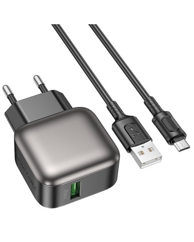 Купити МЗП Borofone BAS52A Absolute QC3.0 18W (1USB-A) + кабель USB to MicroUSB