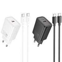 МЗП Hoco N62 Gentle PD30W (1USB-C) + кабель Type-C to Type-C