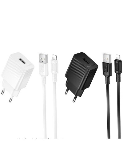 Купити МЗП Borofone BAS71A Source 10.5W (1USB-A) + кабель USB to Lightning