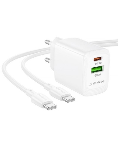 Купити МЗП Borofone BN29 Fuente PD30W+QC3.0 (1USB-A/1C) + кабель Type-C to Type-C