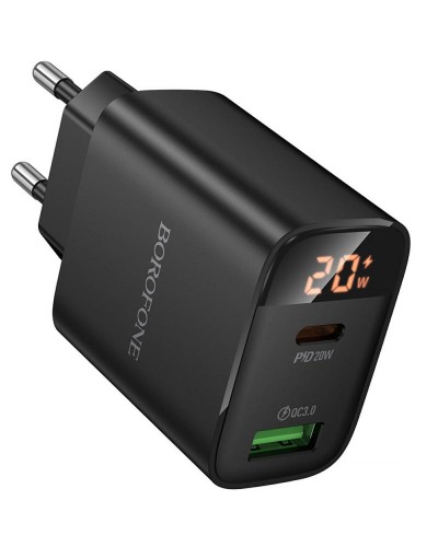 Купити МЗП Borofone BA96A Ilustre with digital display PD20W+QC3.0 (1USB-A/1C)