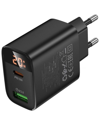 Купити МЗП Borofone BA96A Ilustre with digital display PD20W+QC3.0 (1USB-A/1C)