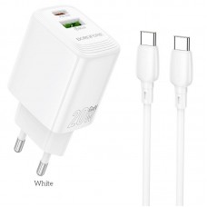 МЗП Borofone BN27 Fuente PD20W+QC3.0 (1USB-A/1C) + кабель Type-C to Type-C