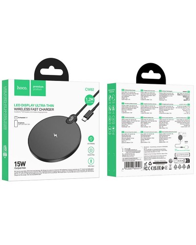 Купити БЗП Hoco CW62 Peak with digital display and cable 15W