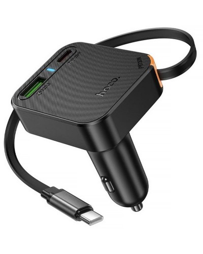 Купити АЗП Hoco NZ18 Guardian PD65W with retractable cable (1USB-A/2C)