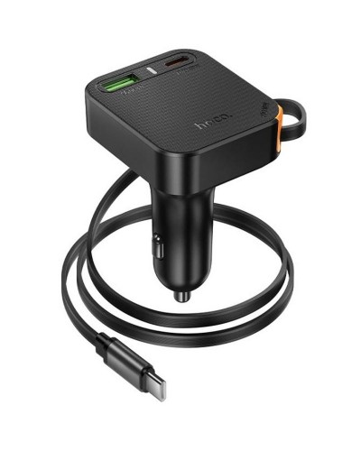 Купити АЗП Hoco NZ18 Guardian PD65W with retractable cable (1USB-A/2C)