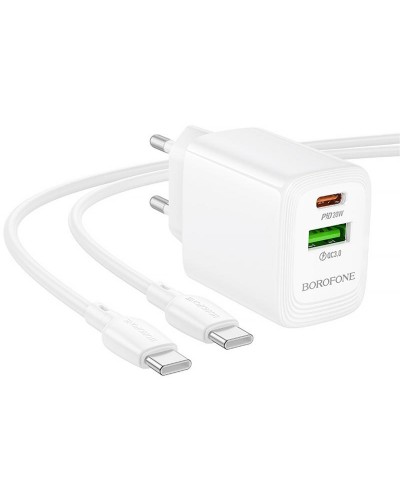 Купити Уцінка МЗП Borofone BN27 Fuente PD20W+QC3.0 (1USB-A/1C) + кабель Type-C to Type-C