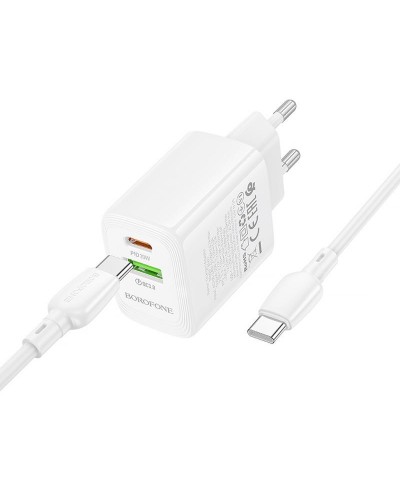 Купити Уцінка МЗП Borofone BN27 Fuente PD20W+QC3.0 (1USB-A/1C) + кабель Type-C to Type-C