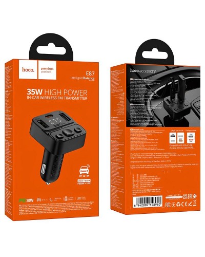 Купить Уценка АЗУ FM модулятор Hoco E87 Delta 35W (1USB-A/1C)
