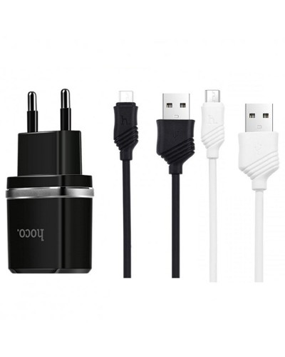 Купить СЗУ Hoco C12 Charger + Cable (Micro) 2.4A 2USB