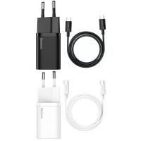МЗП Baseus Super Si Quick Charger PD25W (1USB-C) + кабель Type-C to Type-C (TZCCSUP-L)