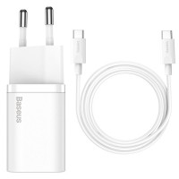 МЗП Baseus Super Si Quick Charger PD25W (1USB-C) + кабель Type-C to Type-C (TZCCSUP-L)