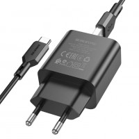 МЗП Borofone BA72A Spring QC3.0 (1USB-A) + кабель USB to Type-C