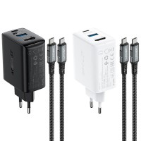 МЗП Acefast A17 PD65W GaN (1USB-A/1C/1HDMI) + кабель Type-C to Type-C