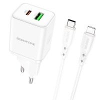 МЗП Borofone BN7 PD20W+QC3.0 (1USB-A/1C) + кабель Type-C to Lightning