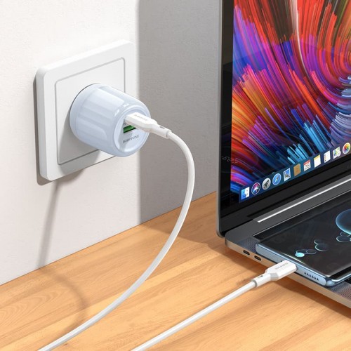 Купити МЗП Borofone BA93A Lustrous PD20W+QC3.0 (1USB-A/1C) + кабель Type-C to Lightning