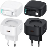 МЗП Usams US-CC209 GaN With Lightning Magnetic Retractable Cable Module XMF Ser. 35W (2USB-C)