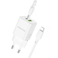 МЗП Borofone BN14 Royal PD30W+QC3.0 (1USB-A/1C) + кабель Type-C to Lightning