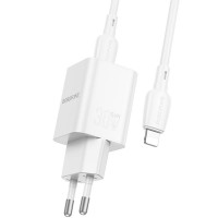МЗП Borofone BN14 Royal PD30W+QC3.0 (1USB-A/1C) + кабель Type-C to Lightning